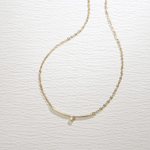 Fanci "Diamond Under Silver Lining" 14K Solid Yellow Gold Necklace Full