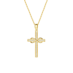 FANCIME Diamond Infinity Cross 9K Yellow Gold Necklace Main