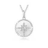 FANCIME Celestial North Star Round Disc Coin 14K Solid Gold Necklace Main