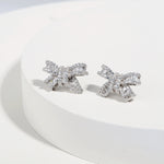 FANCIME "Honey Doll" Bow Tie Sterling Silver Stud Earrings Show