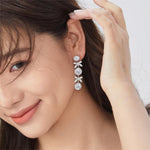FANCIME "Bling Luxury" Bow and Heart Sterling Silver Drop Earrings Main