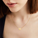 FANCIME "Sophia" Dainty Minimalist Butterfly 14K Yellow Gold Necklace Show