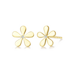 FANCIME "Nina" Diamond Daisy Flower 18K Solid Yellow Gold Studs Main
