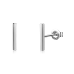 FANCIME Minimalist Bar 14K White Gold Stud Earrings Main