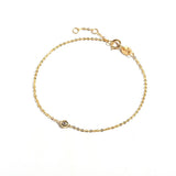 FANCIME Line&Dots Diamond Minimalist 18K Solid Gold Bracelet Main