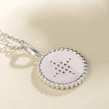 FANCIME Celestial North Star Round Disc Coin 14K Solid Gold Necklace Back