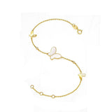 FANCIME "Fairy Pearl" Butterfly 14K Yellow Gold Bracelet Main