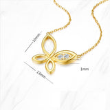FANCIME "Little Fairy" Lab Grown utterfly 14k Yellow Gold Necklace Size