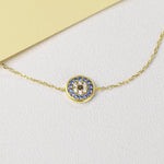 FANCIME Blue Evil Eye 14k Solid Yellow Gold Bracelet Detail
