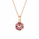 FANCIME Solitaire Dainty 14K Rose Gold Necklace Main