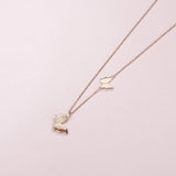 FANCIME "Twinkling Kiss" Butterfly 14K Rose Gold Necklace Full2