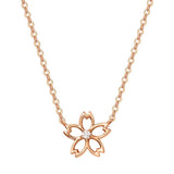 FANCIME "Lia" Cute Cherry Blossom Flower 14K Rose Gold Necklace Main
