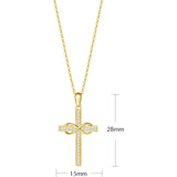 FANCIME Diamond Infinity Cross 9K Yellow Gold Necklace Size