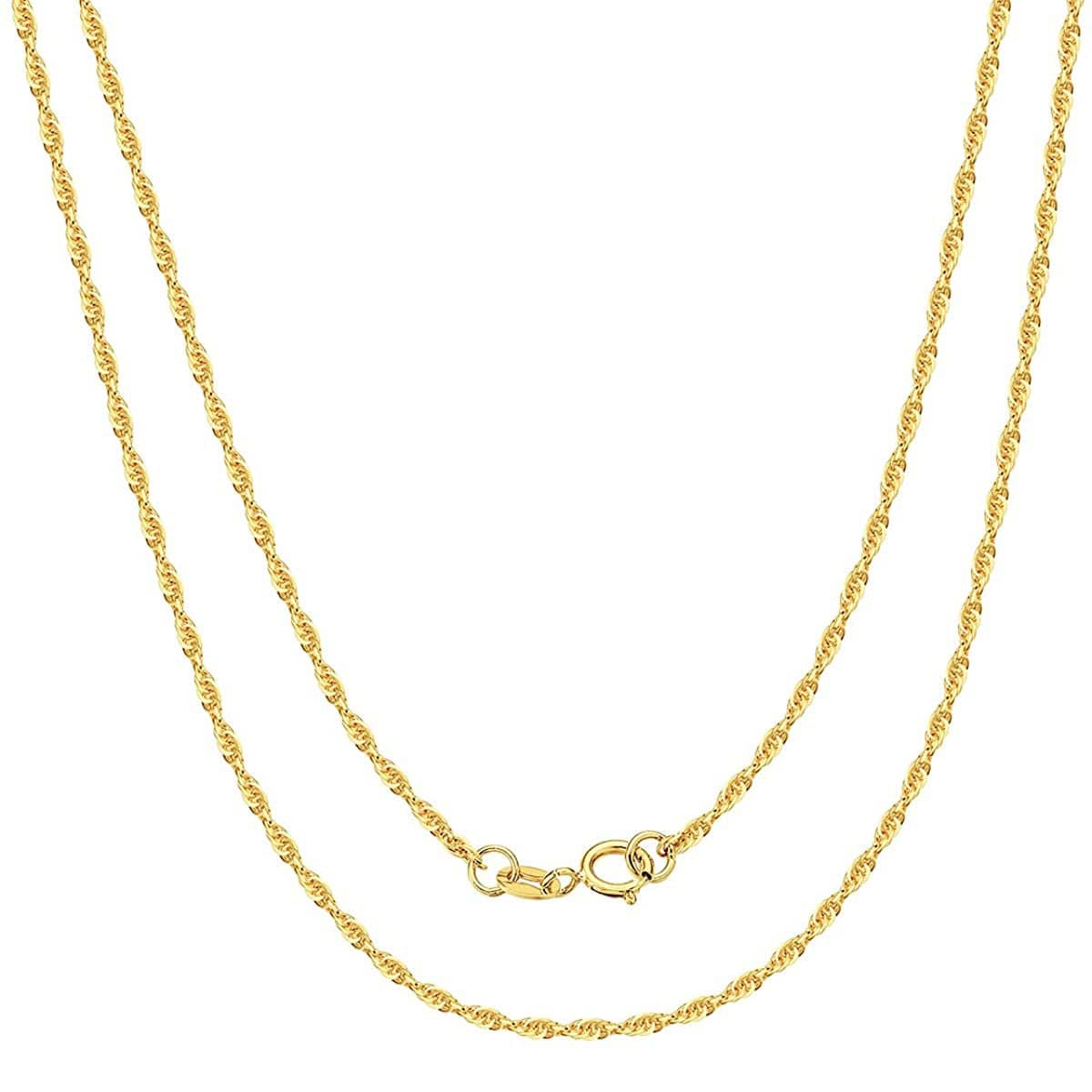 Women's Minimalist Rope Chain in 18k Yellow Gold (1.5mm)