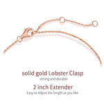 FANCIME Solitaire Dainty 14K Rose Gold Necklace Link