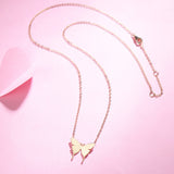 FANCIME "Sophia" Dainty Minimalist Butterfly 14K Yellow Gold Necklace Full