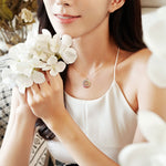 FANCIME "Rainbow Dream Catcher" Multicolor Sapphires Circle 18K Rose Gold Necklace Show