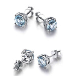 FANCIME Aquamarine 14k White Gold Stud Earrings Back