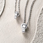 FANCIME "Infinite Time Lock" Couples Promise Matching Ring Sterling Silver Necklaces Full
