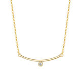 Fanci "Diamond Under Silver Lining" 14K Solid Yellow Gold Necklace  Main