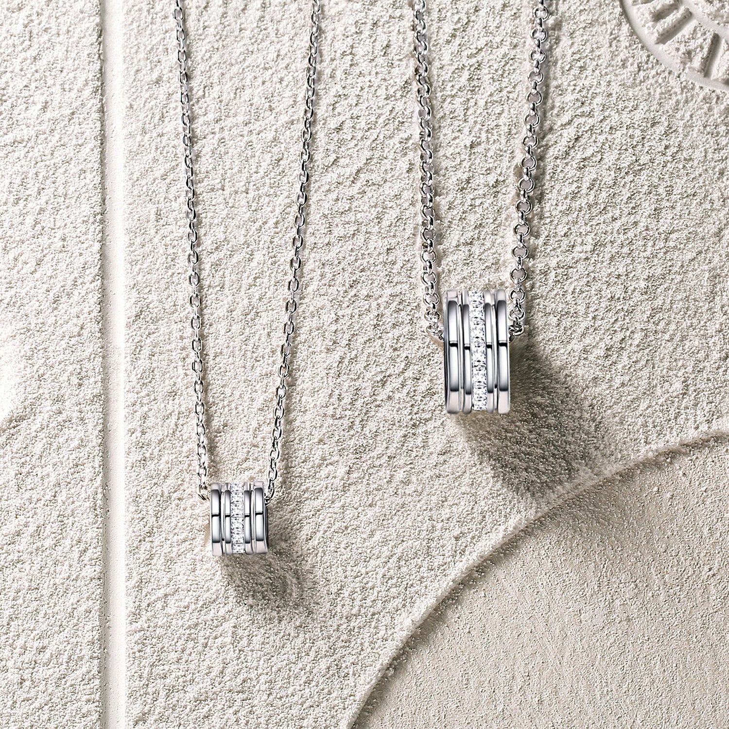 FANCIME "Our Commitment" Matching Ring Sterling Silver Necklaces Detail