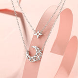 Fanci "Dazzling Dream" Crescent Moon Star Sterling Silver Necklace Back