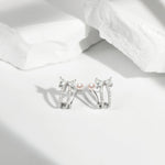 FANCIME "Sweet Pea" Bowtie Pearls Sterling Silver Earrings Show