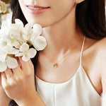 FANCIME "Rainbow Flower" Multicolored Sapphire Circle 14K Yellow Gold Necklace Show