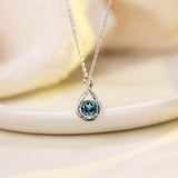 FANCIME "Birthstone" December Gemstone Sterling Silver Necklace Detail