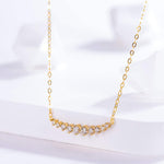 FANCIME "Mademoiselle White" Bar Smile 14K Yellow Gold Necklace Detail3