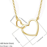 FANCIME Love Heart 14K Yellow Gold Necklace Size