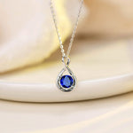 FANCIME "Birthstone" September Gemstone Sterling Silver Necklace Detail