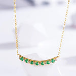 FANCIME "Mademoiselle Green" Green Emerald Smile 14K Yellow Gold Necklace Detail2
