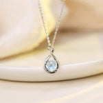 FANCIME "Birthstone" Moonstone June Gemstone Sterling Silver Necklace Detail