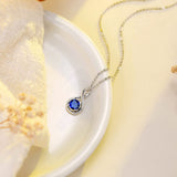 FANCIME "Birthstone" September Gemstone Sterling Silver Necklace Full