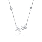 FANCIME "Butterfly Love" Sterling Silver Cut CZ Stones Butterfly Necklace White Main