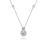 FANCIME "My Boo" Two Stones White CZ Sterling Silver Necklace Main