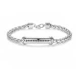 FANCIME Freedom Men's Wheat Link Chain Sterling Silver Bracelet Main