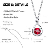 FANCIME "Birthstone" July Gemstone Forever Sterling Silver Nacklace Size