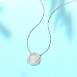 Fanci "Dreamy Wish" Opal Moon Star Disc 14K Gold Necklace Full