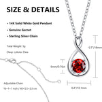 FANCIME "Birthstone" Garnet January GemstoneSterling Silver Necklace Size