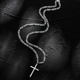 FANCIME High Polished Cross Sterling Silver Necklace Full