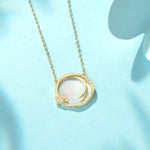 FANCIME "Magic Wish" Moon Star 14K Gold Necklace Detail