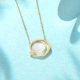 FANCIME "Magic Wish" Moon Star 14K Gold Necklace Detail