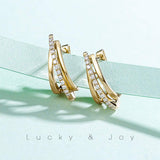 FANCIME U Shape Mini Cartilage 14K Yellow Gold Hoop Earrings Show