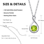 FANCIME "Birthstone" August Gemstone Sterling Silver Necklace Size