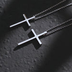 FANCIME Mens Gold Plated Beveled Cross Sterling Silver Necklace Video