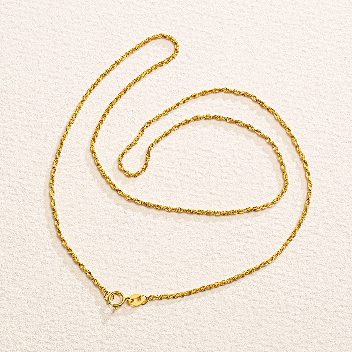 Women's Minimalist Rope Chain in 18k Yellow Gold (1.5mm)