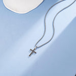 FANCIME Mens Black Bold Cross 925 Silver Pendant Show