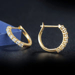FANCIME Small Huggie 14K Yellow Gold Hoop Earrings Show